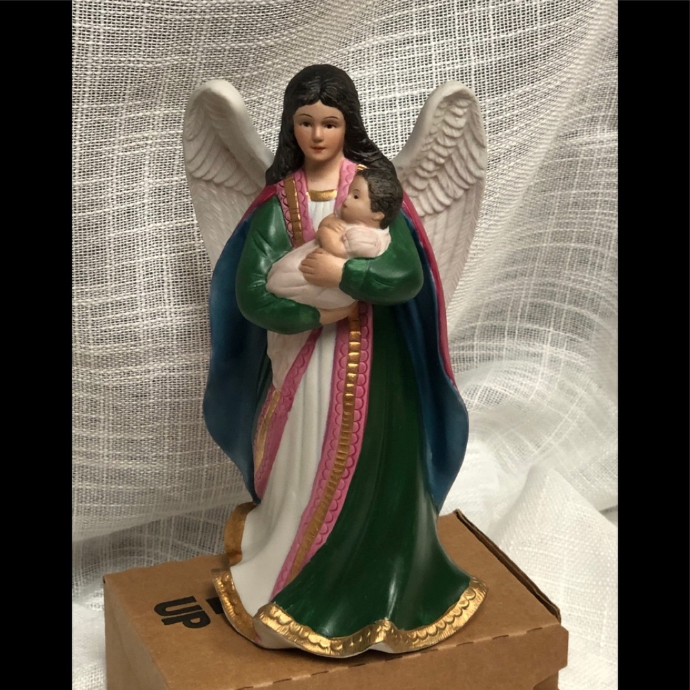 Homco Angel with baby porcelain figurines vintage
